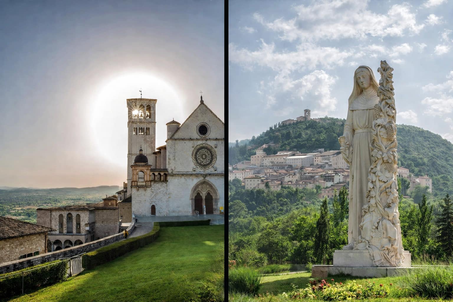 CASCIA E ASSISI assisi e cascia divise dalla luce
